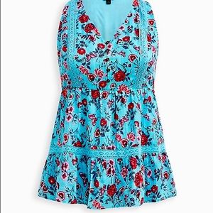 Torrid Blue Floral Top